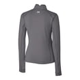thumbnail image 3 of Women's Cutter & Buck  Gray South Bend Cubs Traverse DryTec Stretch Quarter-Zip Pullover Top, 3 of 3