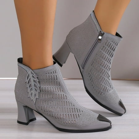 

Akiihool Women Ankle Boots Comfort Women s Fashion Platform Boots Lace Up Fashion Ankle Bootie Elastic (Grey 7.5)