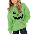 thumbnail image 4 of Girls Oversized Hoodies Halloween Pumpkin Graphic Hooded Sweatshirts Teen Kids Cute Funny Pullover Tops Cotton Casual Fashion Sweater, 4 of 6