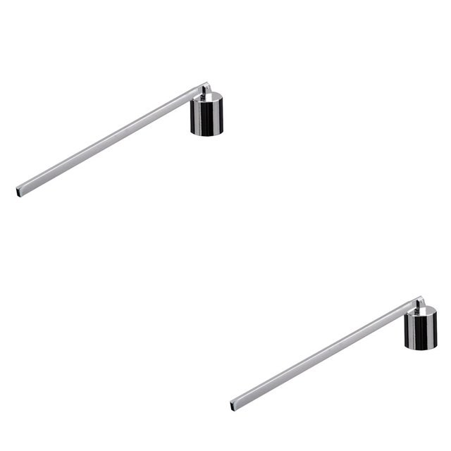 Toystoory Apagavelas de acero inoxidable, mango largo de mano, cubierta de Color sólido, velas de comedor, apagadores, tapón de mecha de fuego Plata 19.5 cm 2Conjunto