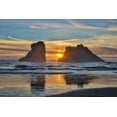 thumbnail image 2 of Looney, Hollice 32x23 Black Ornate Wood Framed with Double Matting Museum Art Print Titled - Usa-Oregon-Bandon Bandon Beach-Sunset at the Beach, 2 of 4