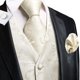 thumbnail image 2 of Conjunto de chaleco Hi-Tie para hombre, seda, champán, cachemir, talla pequeña, 2 of 6