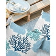 thumbnail image 3 of Outdoor Waterproof Pillow Covers Pack of 2, Coastal Ocean Coral Sea Blue Pink Theme Pattern Decorative Throw Pillowcases Cushion Covers for Garden Patio Tent Sofa Couch, 24x24 inch, 3 of 8