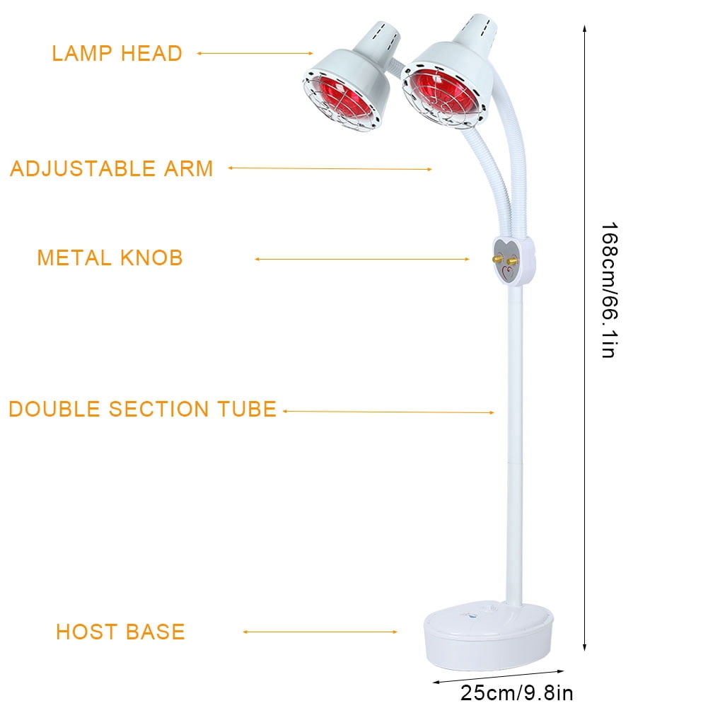 GLOGLOW Cold Relief, Double Adjustable Infrared Light Heating Therapy Floor Stand Beauty Treatment