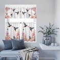 thumbnail image 6 of Kitchen Window Curtains Valance and Tier Set, Spring Hummingbird Blossom Flower Rod Pocket Tier Curtain Valance Set, Rustic Pastoral Style Light Filtering Cafe Curtains for Bedroom Living Room, 6 of 9