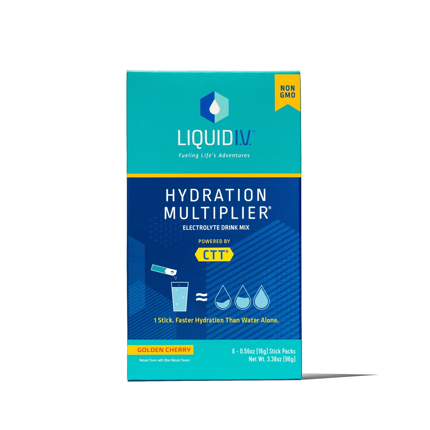 Liquid I.V. Hydration Multiplier, Golden Cherry, 6 Ct, Electrolyte Powder Packet Drink Mix