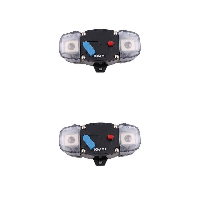 Decodeary Disjoncteur en Plastique Professionnel Réinitialisable Protection contre les Surcharges Accessoires de Haut-Parleur de Camion Automobile 100A 2Ensemble