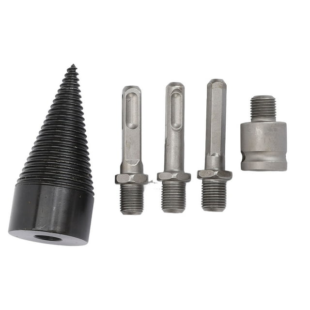 Wood Splitting Drill Screw Cone, Coating Easy To Install Firewood Log Splitter Drill Bit Steel For Logging