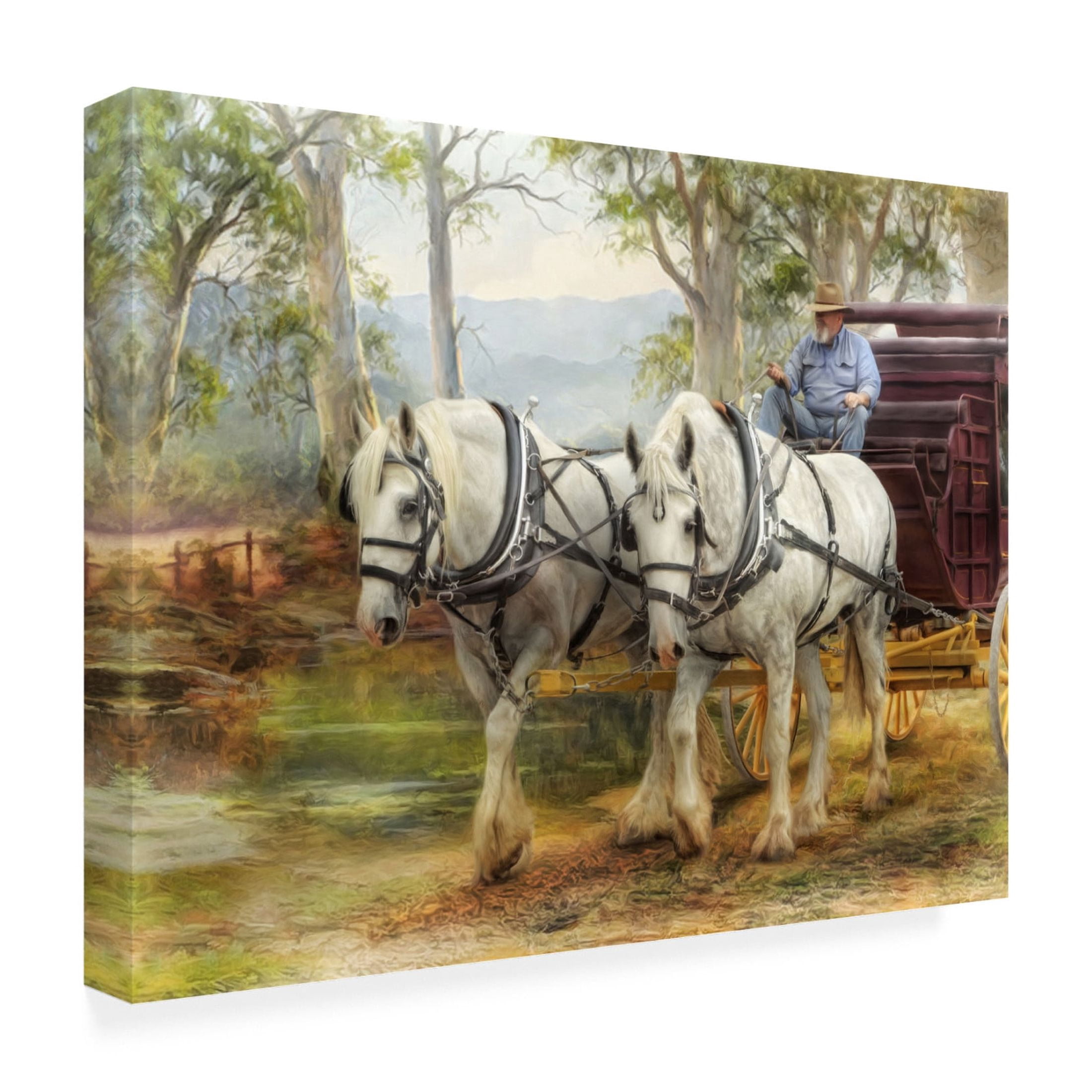 Canvas Wall Art - Trudi Simmonds 'Shire Stroll' Wall Art for Living Room, Bedroom, or Office Décor by Trademark Fine Art - 47 x 35 Inches