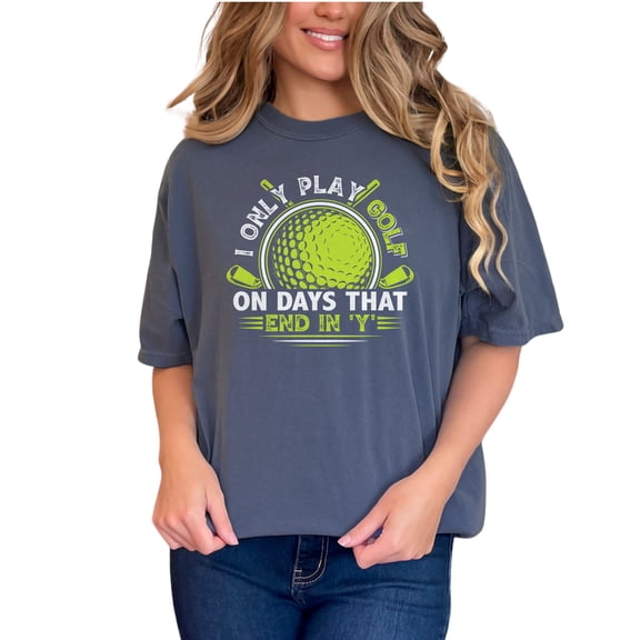Funny Golf Phrase for Enthusiasts, Denim Comfort Colors T-Shirt, Small