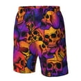thumbnail image 5 of Disketp Men'S Swim Trunks Hawaiian Breathable Surf Beach Swimsuits Mesh Lining Beach Shorts With Pockets-Skull, 5 of 9