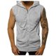 thumbnail image 1 of Mens Zipper Up Workout Hooded Tank Tops With Pockets Bodybuilding Sleeveless Muscle T Shirt Fitness Training Hoodies XL, 1 of 4