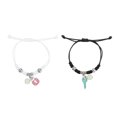 thumbnail image 4 of 2Pairs Stylish Couple Wristband Simple Bracelet Xmas Hand Ornament Random Style, 4 of 8