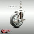 thumbnail image 2 of 4 Inch 316SS Thermoplastic Rubber Swivel 12mm Threaded Stem Caster Brake SCC, 2 of 2