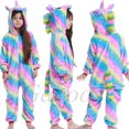 thumbnail image 3 of Ropa de dormir de franela de dinosaurio para niños, pijama de panda, mono de unicornio, kigurumi, manta de punto para niños y niñas, 3 of 5