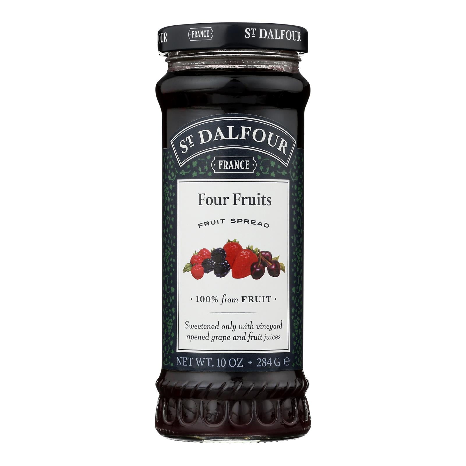 St Dalfour Four Fruits Spread - Deluxe 100% Fruit - 10 Oz - 6 Pack