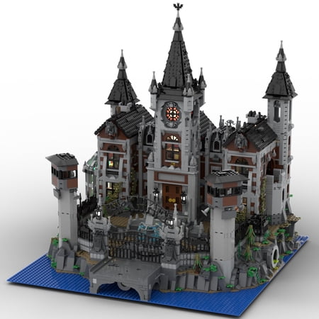 Moc Modular Elizabeth Asylum Castle Building Blocks Set Retro Medieval Ghost House Bricks Toys for Kid Adult Gift