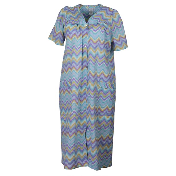 Elegant Emily Women's SnapFront Duster Robe With Pockets Funky