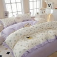 thumbnail image 3 of Twin Duvet Cover Boho Ruffled Soft  3 Piece Floral Bedding Comforter, 3 of 7