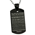 thumbnail image 3 of Tioneer Stainless Steel Psalms 23 Bible Verse Engraved Dog Tag Pendant, 3 of 5