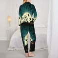 thumbnail image 5 of Disketp Pajamas Set Long Sleeve Sleepwear Womens Button Down Nightwear Pj Sets-Happy Halloween 8, 5 of 9