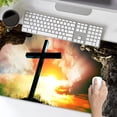 thumbnail image 2 of Jesus Cross Hole Gaming Mouse Pad XL Easter Christ Resurrection Faith Extended Big Large Desk Mat Non-Slip Rubber Base Stitched Edge Long Keyboard Mousepad for PC Computer Laptop,31.5×11.8 in, 2 of 6