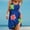 Blue, variant on Qulqfy Black Womens Dresses Mini Beach Vacation Sundress V Neck Floral Casual Smocked Dresses Ladies Dresses L