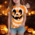 thumbnail image 2 of PEASKJP Girls T Shirts Short Sleeve Girl's Short Sleeve Crewneck T Shirt Halloween Clothes (Yellow,1-2 Years), 2 of 5
