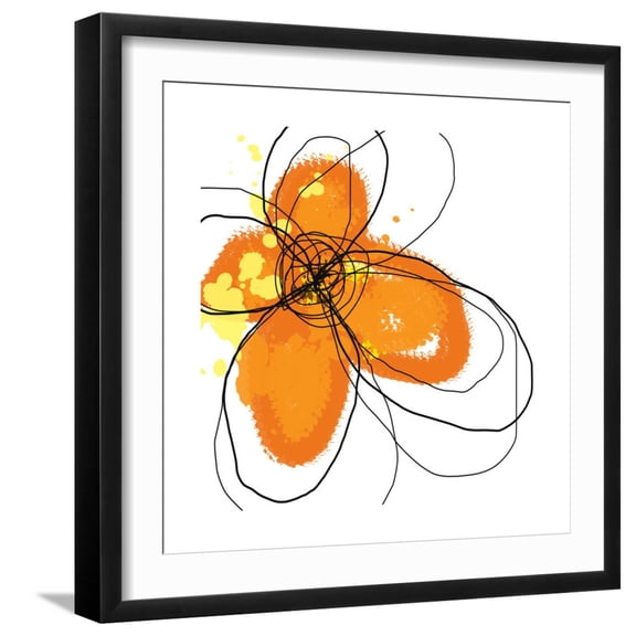 Art.com Orange Petals Art Print by Jan Weiss, Black Frame Wall Art, 21" x 21"