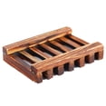 thumbnail image 2 of Soporte para plato de jabón de madera de bambú carbonizado, estante para jabón ambiental, manualidades antisépticas a prueba de humedad 3 piezas Inevent JJ16032-00, 2 of 6