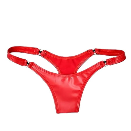 High Gloss Leather Sexy Triangle Shorts plus Size Lingerie for Women