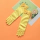 thumbnail image 3 of 1 par de guantes largos de satén con lazo para niña de las flores, para boda, fiesta de noche (amarillo), 3 of 8