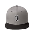 thumbnail image 2 of Daxton Classic Snapback Old English A to Z Numbers Initials Flat Bill Visor Cap-Grey Black Hat, Letter I, 2 of 2