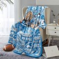 thumbnail image 3 of Detroit Football Blanket, Fan Gifts for Men Women, Sports Blue and Silver Team Color Style Throw Blanket Football Merch Gear 50"x60"., 3 of 6