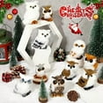 thumbnail image 4 of 10 Pieces Forest Animals Ornaments Woodland Animal Faux Fur Plush Hanging Ornaments Family Educational Playset for Fall, Christmas, Winter Birthday Party Supplies(Owls), 4 of 6