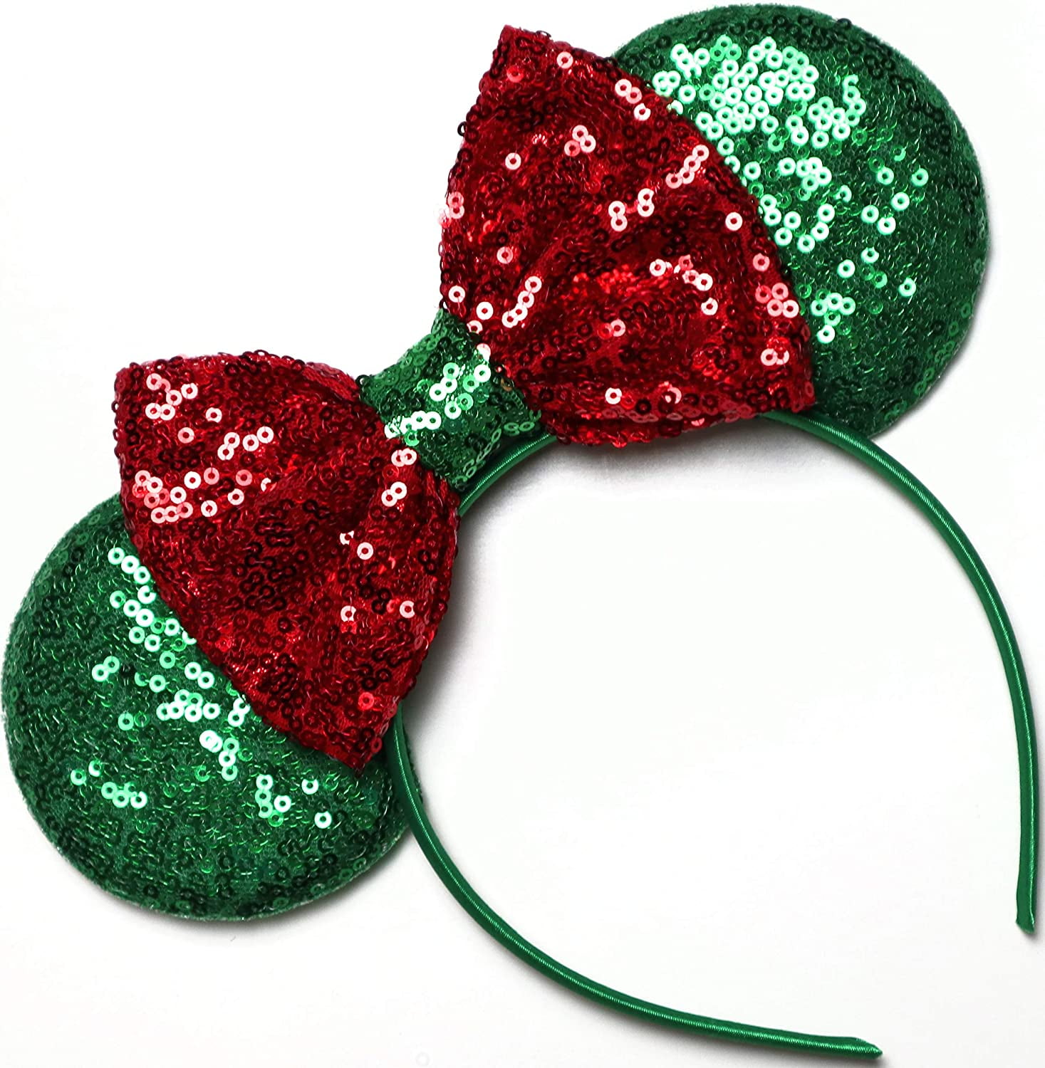 Christmas Green Minnie Ears, Holiday Minnie Ears, Holiday Mickey Ears