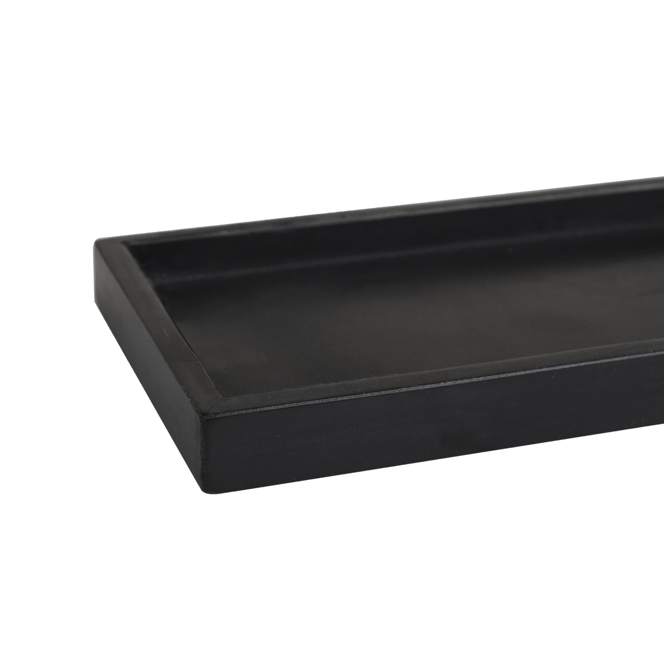 CosmoLiving by Cosmopolitan 22", 18"W Black Marble  Tray with Raised Border, 2-Pieces