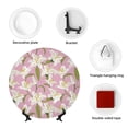 thumbnail image 4 of Salouo Lilies Flowers Pattern Bone China Decorative Plate,Holiday Decor Decorative Ceramic Plates with Stand Elegant Home DéCor for Hallway/Living Room/Bedroom-6in, 4 of 6