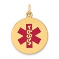 thumbnail image 1 of 14k Yellow Gold Medical Alert Necklace Charm Pendant, 1 of 6