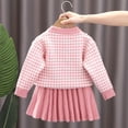 thumbnail image 5 of Odeerbi Toddler Girls Fall Winter Outfits Knitting Cardigan Sweater with Pleated Skirt Set 1-8 Years Kids Long Sleeve Tie Button Jacket Short Skirt Two Piece Set Toddler Clothes Pink, 5 of 9