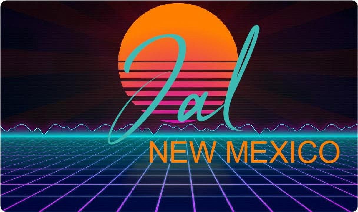Jal New Mexico 2 X 1.25Inch Vinyl Decal Stiker Retro Neon Design