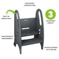 thumbnail image 6 of Little Partners 3-in-1 Growing Step Stool Toddler Tower Helper Step Stool, Wooden Toddler Standing Stool for Bathroom or Kitchen, Anti-Slip Feet, Built-in Safety Hand Rails Up to 200 lbs. - Earl Grey, 6 of 11