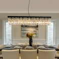 thumbnail image 2 of HOOMEDELIER Modern Crystal Chandelier,47" Rectangular Chandelier Pendent Light Fixture,Ceiling Chandelier for Indoor, 2 of 15