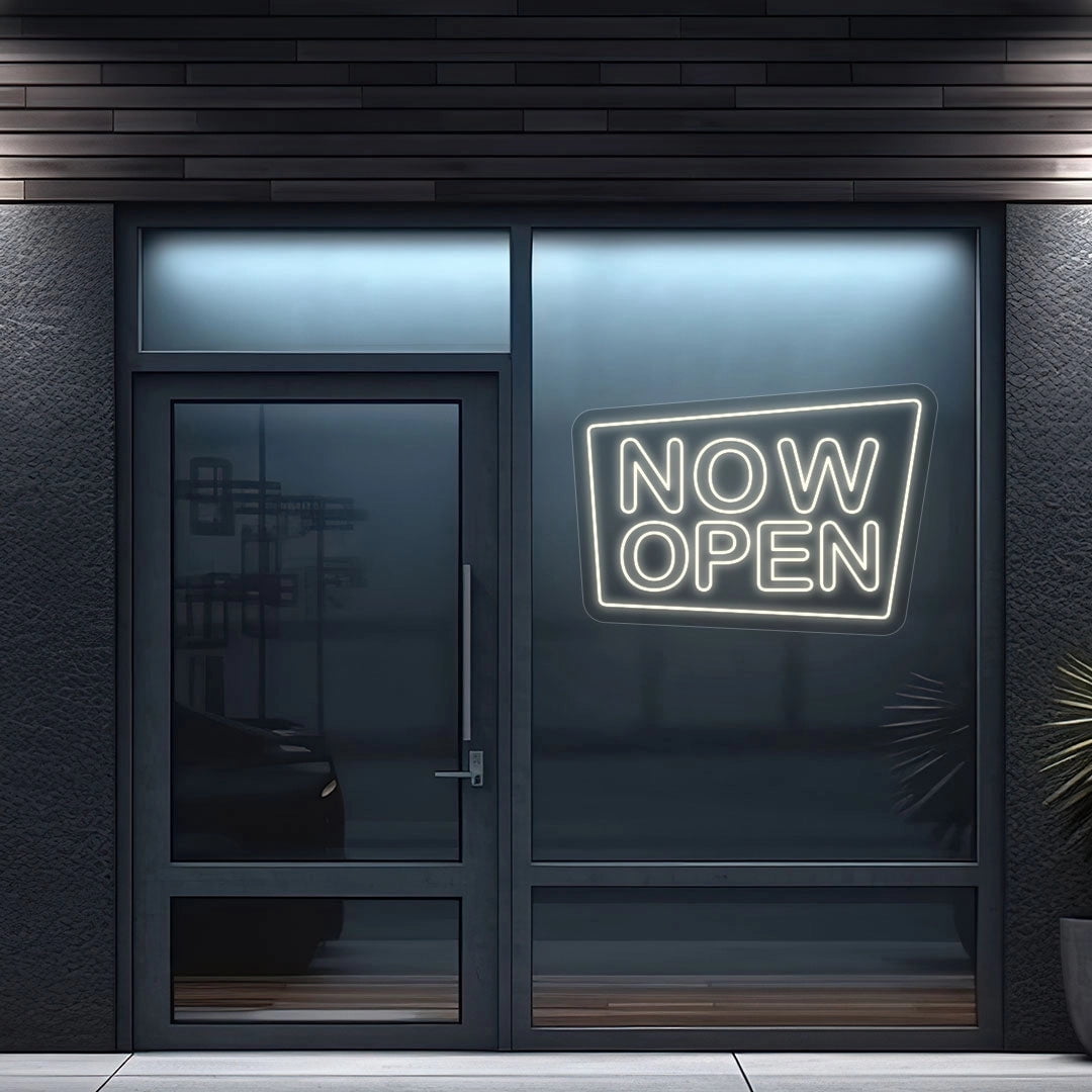 Now Open Square Sign (Red, 30"(W)x21"(H), WallMounting(FreeWallMountingKit))