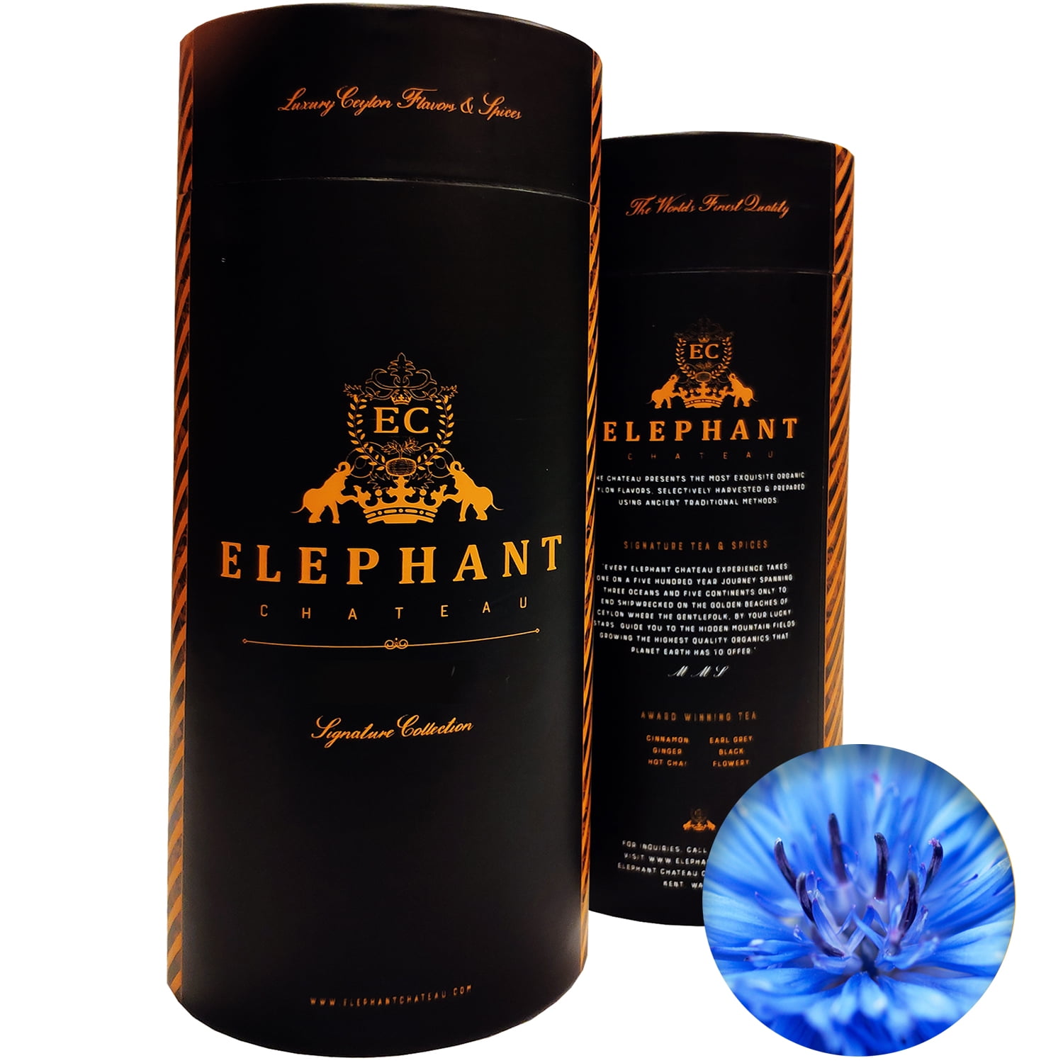 Royal Earl Grey Tea (Blue Flower) | 100 Cups | Fresh Cornflowers & Bergamot Oil | Traditional English Style | Delicious & Aromatic Ceylon Flavors | Collectible Gift Tube