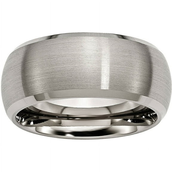 Titanium Beveled Edge 10mm Satin and Polished Band