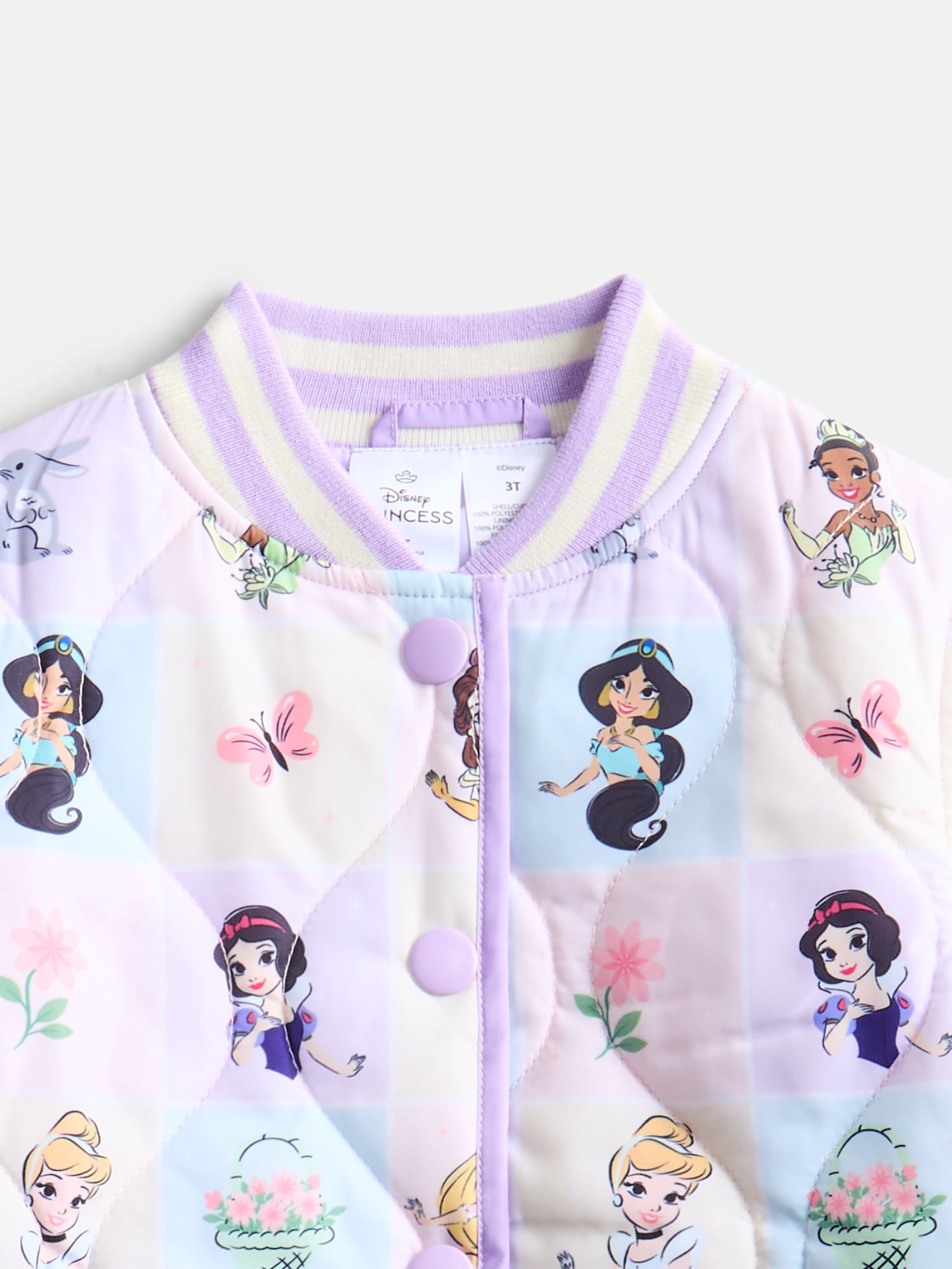 Disney Princess Toddler Girls Quilted Bomber Jacket, Sizes 12M-5T