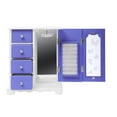 thumbnail image 6 of 4 Tier Purple Wooden Double Door Jewelry Storage Box w/4 Drawers+Built-in Mirror, 6 of 13