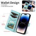 thumbnail image 5 of For Samsung Galaxy A57 5G Wallet Grid Texture Magnetic Flip Cover Card Holder & Bills Slot, Soft PU Leather Magnetic For Women Wallet Case With Detachable Shoulder Strap And Wrist Strap,Green, 5 of 10