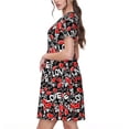 thumbnail image 2 of Balery Graffiti Valentine Day Vestidos sueltos de manga corta para mujer, vestidos de verano 2025, vestidos casuales de corte A con vuelo., 2 of 6